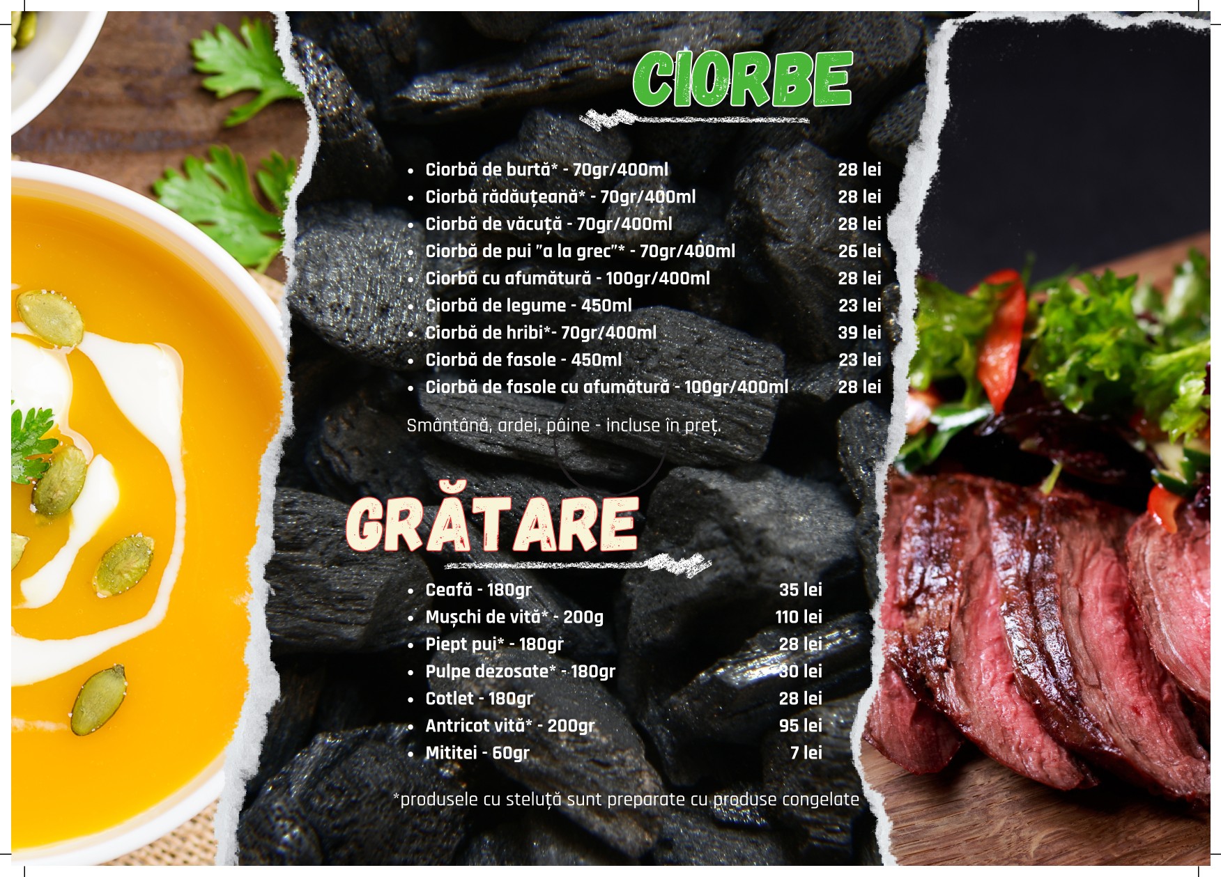 meniu restaurant ALDI gura Humorului