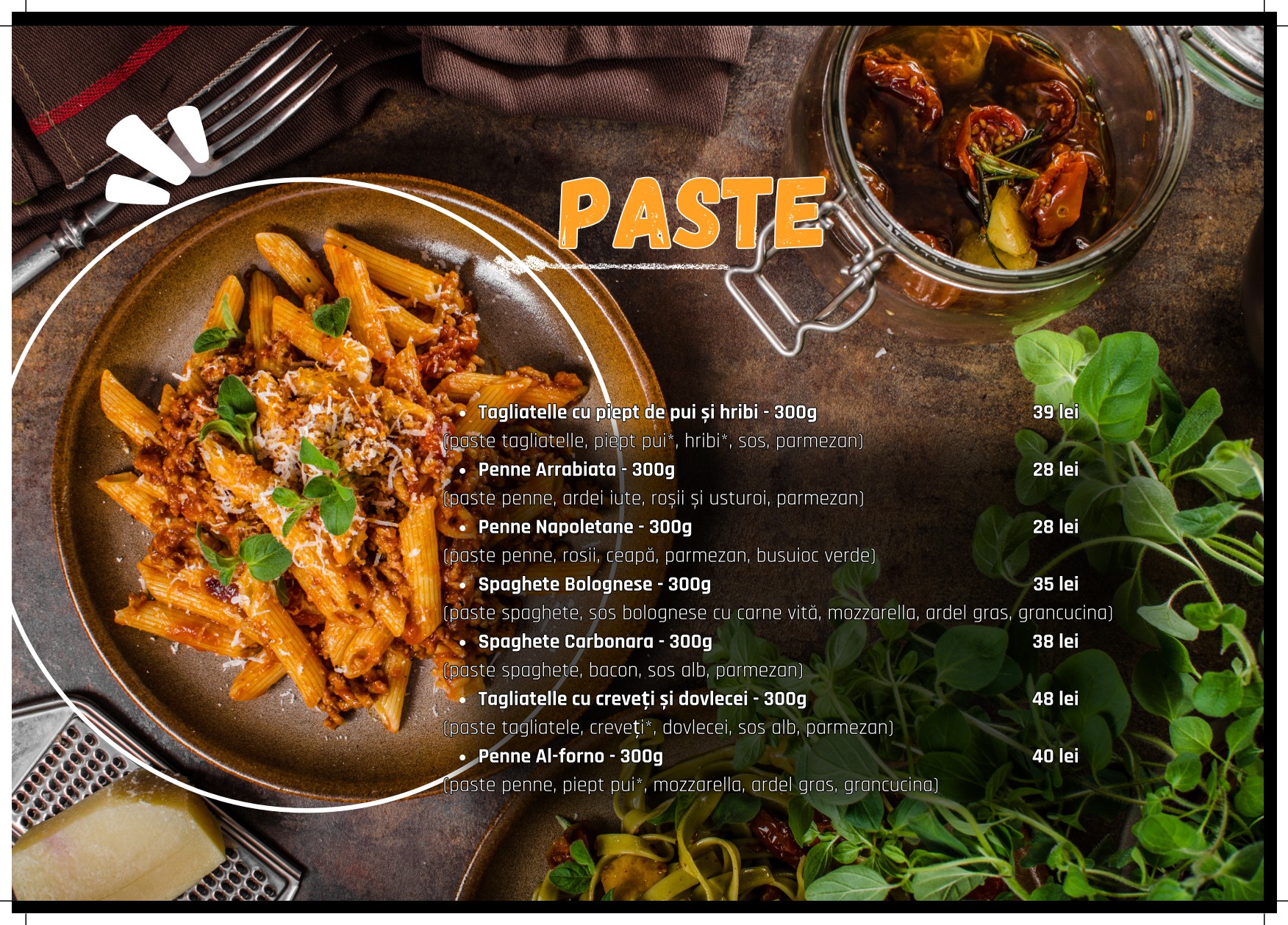 meniu restaurant ALDI gura Humorului